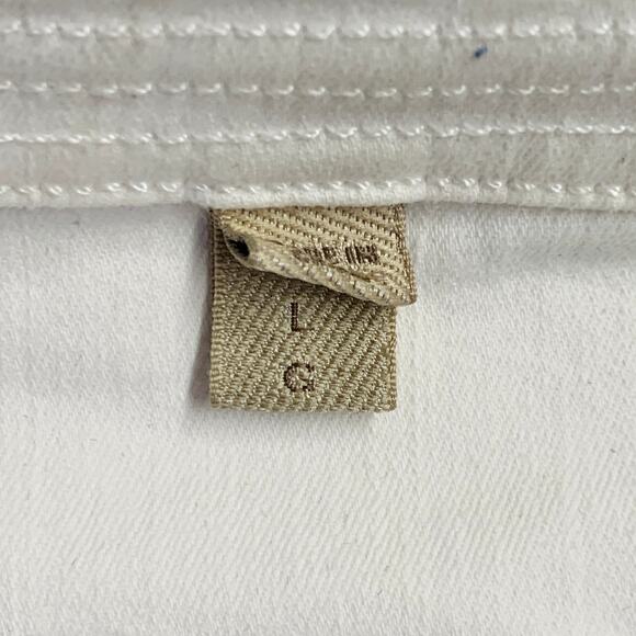 BURBERRY BRIT Size L Cream Cotton Blend Stretch Denim Jacket Blazer - Picture 5 of 8